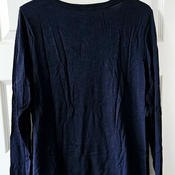 Hilary Radley blue embroidered long sleeve knit size large - Picture 2 of 5